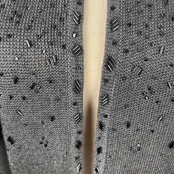Liz Claiborne Metallic Gray Sequin Knit Cardigan M/L - Picture 4 of 7